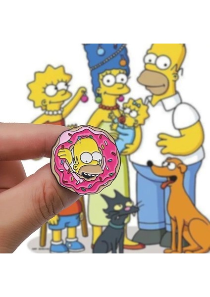 STYLE-14XZ1011-5 Karikatür Film Karakteri Emaye Pimleri Komik Sitcom Aile Yuvarlak Alaşım Broş Rozeti Moda Kadınlar Takı Arkadaşlar Için Hediye (Yurt Dışından) modelleri