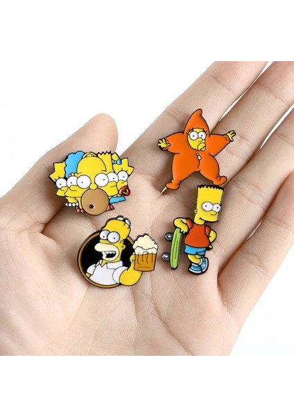 STYLE-14XZ1011-5 Karikatür Film Karakteri Emaye Pimleri Komik Sitcom Aile Yuvarlak Alaşım Broş Rozeti Moda Kadınlar Takı Arkadaşlar Için Hediye (Yurt Dışından) indirimleri