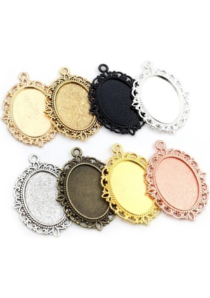 Karışık 10 Adet 18X25MM Iç Boyutu 8 Renk Vintage Stil Cameo Cabochon Taban Ayarı Kolye Kolye Bulgular (Yurt Dışından) modelleri