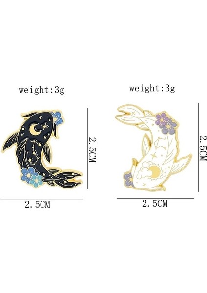 Stil-Set Karikatür Sevimli Hayvan Çiçek Balık Emaye Pimleri Siyah Beyaz Koi Sazan Seti Alaşım Broş Rozet Aksesuarları Kadın Takı Hediye Çocuk Için (Yurt Dışından) modelleri