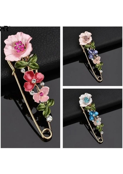 Çiçek 3 Renk Çiçek Emaye Broş Zarif Pin Taklidi Takı Kadın Hırka Eşarp Elbise Elbise Basit Yaka Pin Aksesuarları (Yurt Dışından) fiyatları