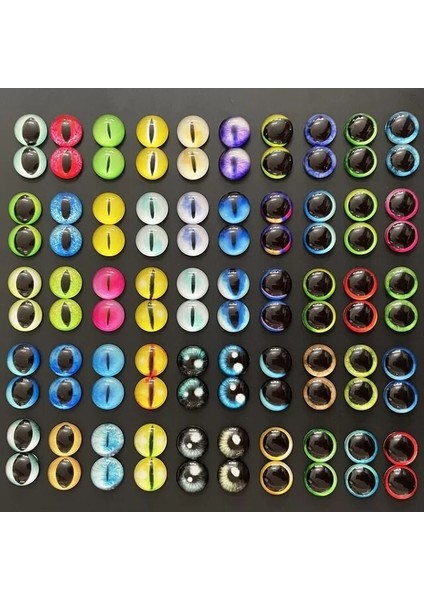 F1134 12MM 100 Adet 6mm 8mm 10MM 12MM Karışık Oyuncaklar Ejderha Gözler Yuvarlak Desen Cam Cabochons Flatback Fotoğraf Diy Yapma Aksesuarları 100 Adet 50 Çift (Yurt Dışından)