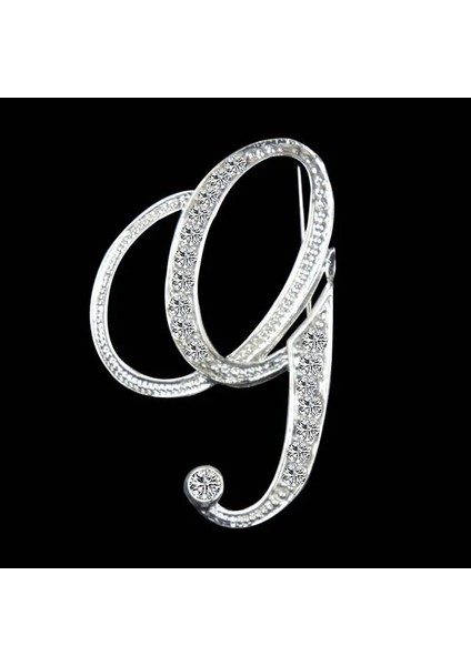 G Kristal Rhinestones A-Z Mektup Ilk Broş Pin Kadın Erkek Gümüş Renk Ingilizce Alfabe Etiket Rozeti Unisex Takı Hediye (Yurt Dışından)