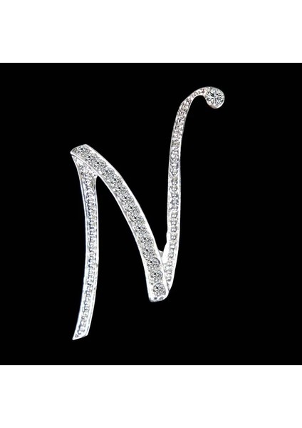 G Kristal Rhinestones A-Z Mektup Ilk Broş Pin Kadın Erkek Gümüş Renk Ingilizce Alfabe Etiket Rozeti Unisex Takı Hediye (Yurt Dışından) fırsatları