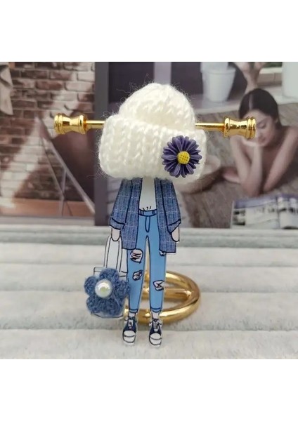 STYLE14 Sevimli Akrilik Rozetleri Broş Kadınlar Için Yün Şapka Eşarp Pin Simgeler Sırt Çantası Broş Kız Giyim Aksesuarları Yeni Yıl Hediyeleri (Yurt Dışından)