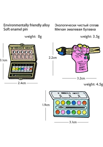 WY3166 Moda Fırça Boya Metal Emaye Broş Yaratıcı Karikatür Çizim Tahtasında Rozet Pin Sevimli Glamour Ressam Sanat Ham Yaka Takı Hediye (Yurt Dışından) fırsatları