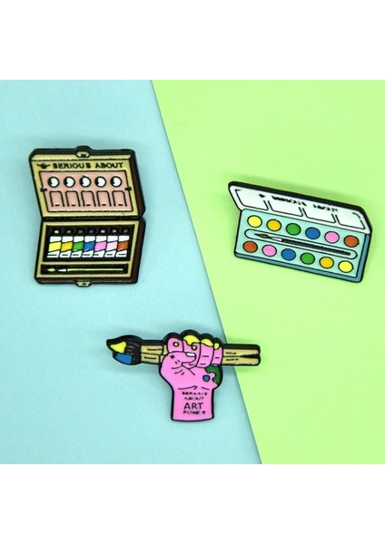 WY3166 Moda Fırça Boya Metal Emaye Broş Yaratıcı Karikatür Çizim Tahtasında Rozet Pin Sevimli Glamour Ressam Sanat Ham Yaka Takı Hediye (Yurt Dışından) indirimleri