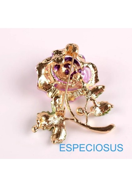 Altın Renk Mor Elegance Çiçek Pin Taklidi Moda Takı Mor Renk Boyalı Gül Broş Altın Renk Zürafa Meme Metal Pin Bayan Giysisi (Yurt Dışından) modelleri