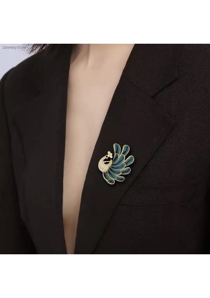 1 Adet 1 Adet Butik Mavi Boyalı Tavuskuşu Broş Zarif ve Çok Yönlü Takım Elbise Broş Kadın Kore Versiyonu Sevimli Aksesuarları (Yurt Dışından) fırsatları