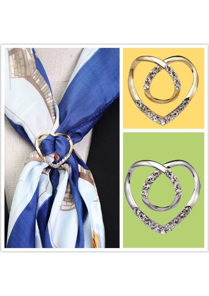 Gümüş Büyük T-Shirt Kalp Eşarp Broş Kristal Ipek Eşarp Toka Broş Şal Yüzükler Klip Atkılar Raptiye Düğümlü Düğme Pin Aksesuarları (Yurt Dışından) fiyatları