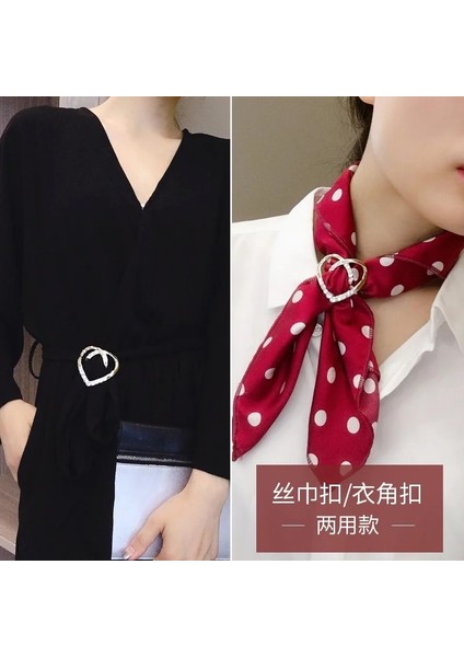 Gümüş Büyük T-Shirt Kalp Eşarp Broş Kristal Ipek Eşarp Toka Broş Şal Yüzükler Klip Atkılar Raptiye Düğümlü Düğme Pin Aksesuarları (Yurt Dışından) modelleri