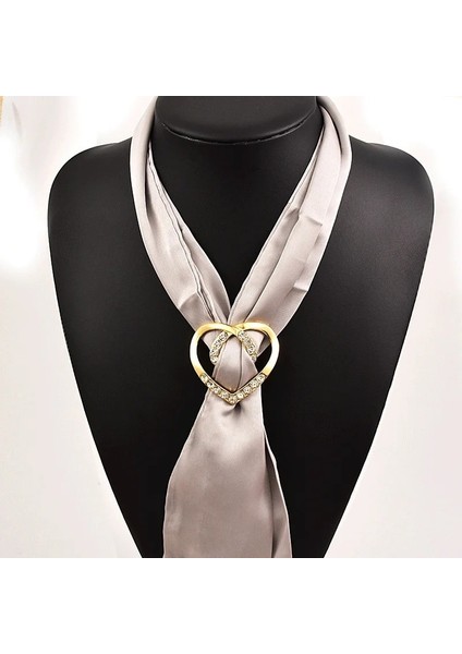 Gümüş Büyük T-Shirt Kalp Eşarp Broş Kristal Ipek Eşarp Toka Broş Şal Yüzükler Klip Atkılar Raptiye Düğümlü Düğme Pin Aksesuarları (Yurt Dışından) indirimleri