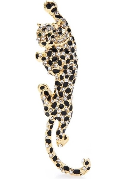 Wuli ve Bebek Büyük Tırmanma Leopar Broş Pins Kadınlar ve Erkekler Için Emaye Hayvan Broş Kış Lüks Takı Yeni Yıl Hediye (Yurt Dışından)