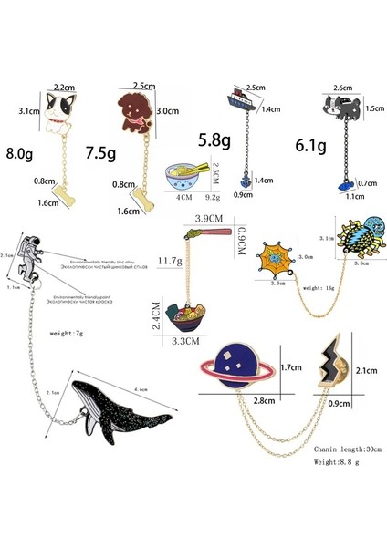 XZ1240 Metal Zincir Broş Gezegen Köpek Astronot Yunus Kase Uçak Çiçek Kitap Kız Metal Emaye Broş Elbise Sırt Çantası Kovboy Rozeti (Yurt Dışından) modelleri