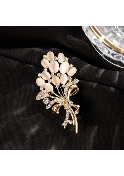 05 Kedi Gözü Taş Bitki Buketi Taklidi Broşlar Kadın Kıyafetleri Için Rozetleri Takım Elbise Elbise Moda Gösterisi Lüks Aksesuarlar (Yurt Dışından) fırsatları