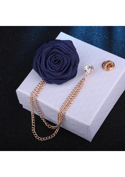 Siyah Kore Damat Düğün Broş Kumaş Sanatı El Yapımı Gül Çiçek Broş Yaka Pin Rozeti Püskül Zincir Erkek Takım Elbise Aksesuarları (Yurt Dışından) fırsatları