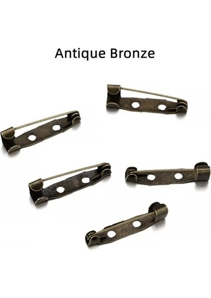 Antik Bronz 20MM 50 Adet/grup 15 20 25 30 35 mm Broş Klip Taban Pimleri Emniyet Pimleri Broş Ayarları Boş Taban Diy Takı Yapımı Malzemeleri (Yurt Dışından)