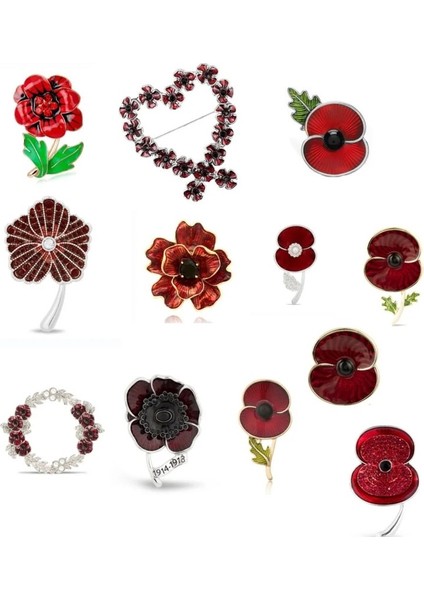 Stil 8 Eanmel Kırmızı Haşhaş Kadınlar Için Broşlar Ingiltere "unutmayalım" Pin Anma Çiçek Apoletler Takı Hediyeler Anma Günü Için (Yurt Dışından) fiyatları