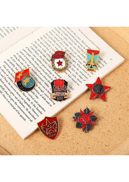 XZ246-6 Rus Bayrağı Broş Şerit Işareti Rozeti Sscb Sembolü Rozeti Vatanseverlik Kızıl Yıldız Zafer Günü Yaka Iğneler Simgesi Sırt Çantası Dekoratif (Yurt Dışından) modelleri