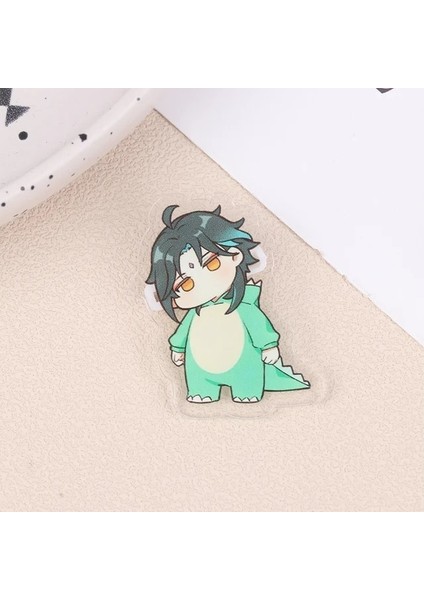 Xiao Rozeti Karikatür Oyunu Genshin Etki Serisi Sevimli Tulum Çevresel Akrilik Broş Çanta Giyim Dekorasyon Kolye (Yurt Dışından)