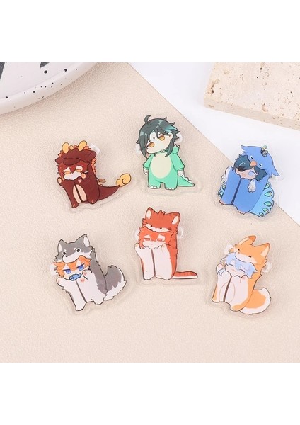 Xiao Rozeti Karikatür Oyunu Genshin Etki Serisi Sevimli Tulum Çevresel Akrilik Broş Çanta Giyim Dekorasyon Kolye (Yurt Dışından) modelleri