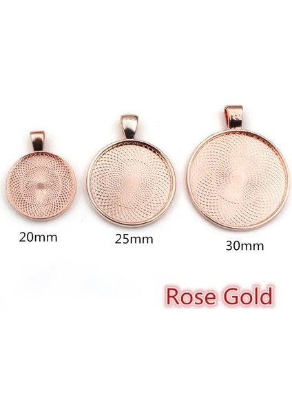 Gül Altın 30MM x 5 Adet 20MM 25MM 30MM Iç Boyut 10 Renk Kaplama Klasik Desen Serisi Fit 20 25 30MM Cam Kabaşon Taban Ayar Tepsisi (Yurt Dışından)