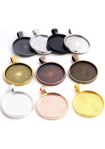 Gül Altın 30MM x 5 Adet 20MM 25MM 30MM Iç Boyut 10 Renk Kaplama Klasik Desen Serisi Fit 20 25 30MM Cam Kabaşon Taban Ayar Tepsisi (Yurt Dışından) modelleri