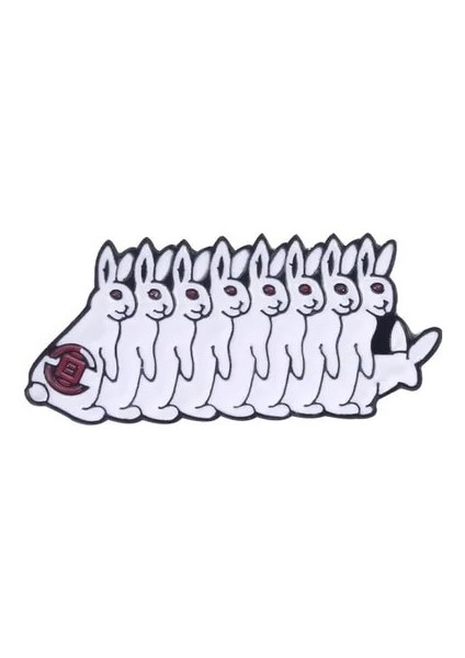 STYLE-22XZ2037 Karikatür Sevimli Hayvan Tavşan Emaye Pimleri Renkli Tavşan Aşk Arkadan Görünüm Okuma Ay Alaşım Broş Tatlı Rozeti Kadın Takı Hediye (Yurt Dışından)