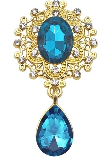 15. Tavuskuşu Mavi Altın Charm Çiçek Broş 10 Adet 25*45 mm Kristal Altın Düz Geri 2019 Düğün Şarap Bardağı Süsleme Dekorasyon El Sanatları Scrapbooking (Yurt Dışından)