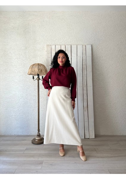 Krem Uzun Kaşe Etek fırsatları