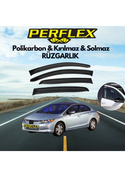 Perflex Polikarbon Kırılmaz Rüzgarlık V2 Mugen Honda Civic 2012-2016