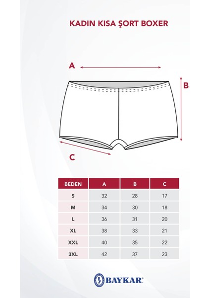 Kadın Pamuklu Likralı Boxer Şort Siyah