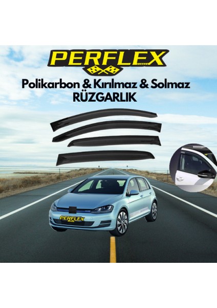 Perflex Polikarbon Kırılmaz Rüzgarlık V2 Düz Vw Golf 7 2012-2020