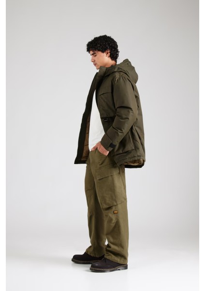 Erkek Jjstar Rüzgar Geçirmez Kapüşonu Kürklü Parka 12256892 Yeşil fiyatları