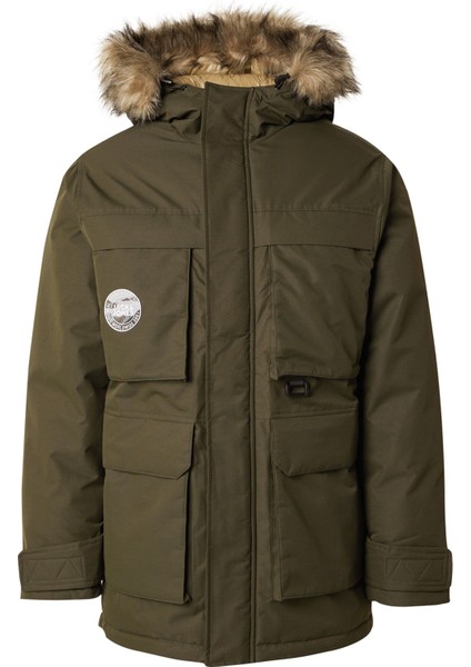 Erkek Jjstar Rüzgar Geçirmez Kapüşonu Kürklü Parka 12256892 Yeşil indirimleri
