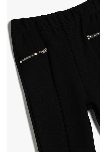 Fermuar Detaylı Beli Lastikli Ispanyol Paça Pantolon modelleri