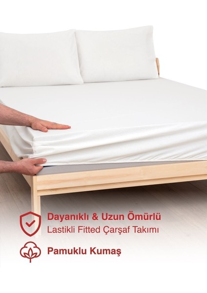 Krem Renkli Lastikli Çift Kişilik Çarşaf Takımı (Pamuklu Nevresim Kumaşı, Yastık Kılıflı) 7 Farklı Ebat fiyatları