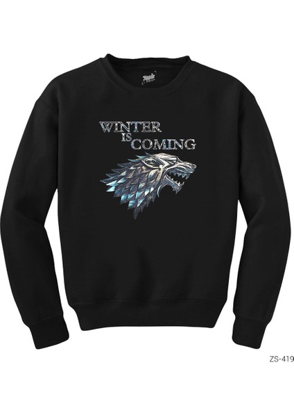 Game Of Thrones Winter Is Coming Epic Siyah Sweatshirt