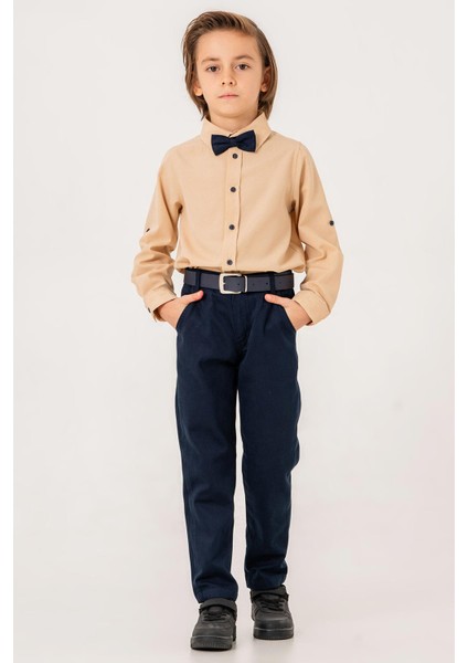 Papyonlu Kemerli 4'lü Erkek Çocuk Gömlekli Takım modelleri