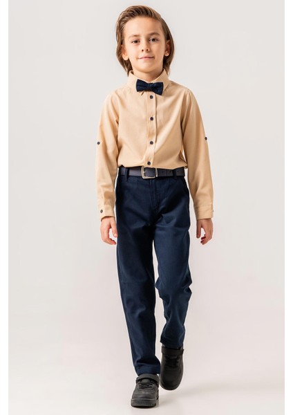 Papyonlu Kemerli 4'lü Erkek Çocuk Gömlekli Takım fırsatları
