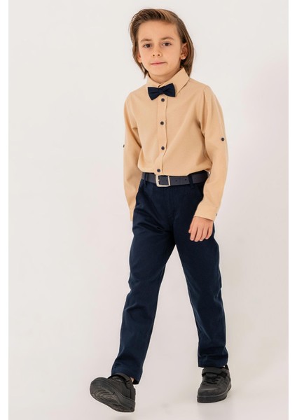 Papyonlu Kemerli 4'lü Erkek Çocuk Gömlekli Takım indirimleri