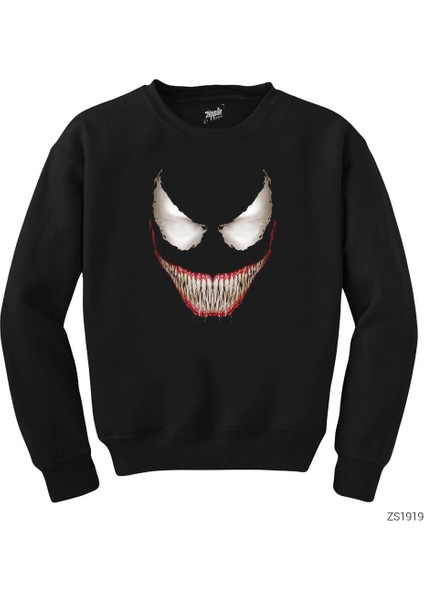 Venom Bad Face Siyah Sweatshirt