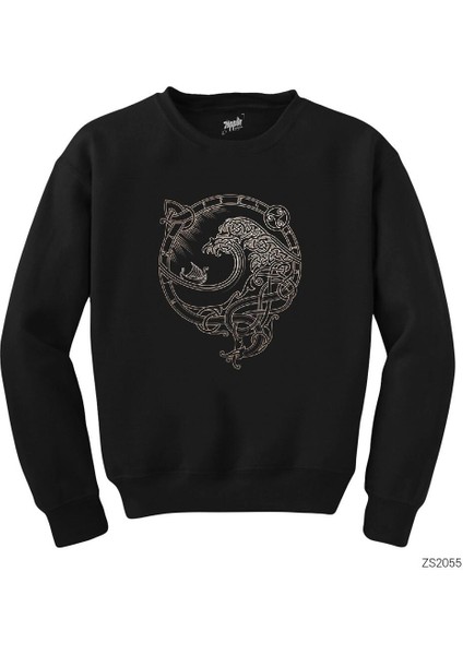 Vikings North Wind Siyah Sweatshirt