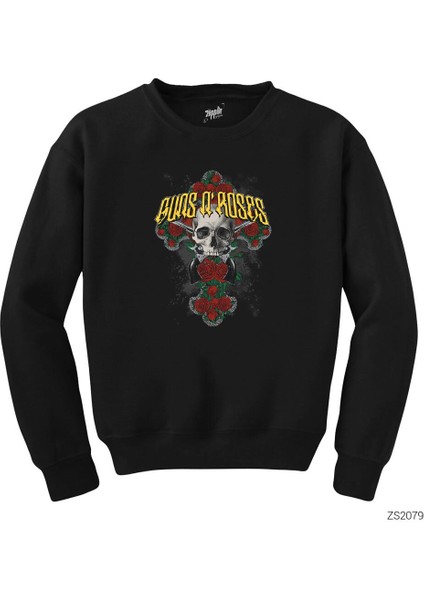 Guns N Roses Skull Siyah Sweatshirt