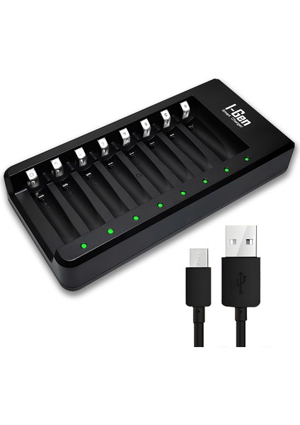 I-Gen G890 8'li Pil Şarj Aleti + 8 Adet AAA 900 mAh Şarj Edilebilir AAA İnce Şarjlı Kalem Pilli Set 1.2V Ni-MH