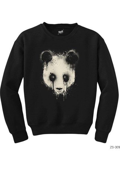 Panda Splash Siyah Sweatshirt