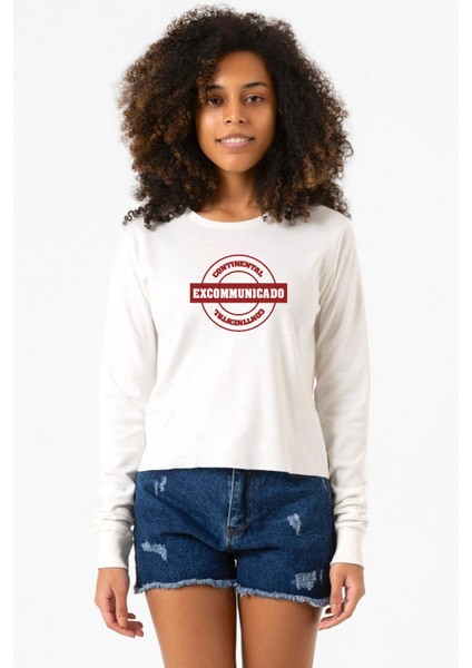 John Wick Continental Excommunicado Ekstra Uzunkol Sweatshirt Ekru
