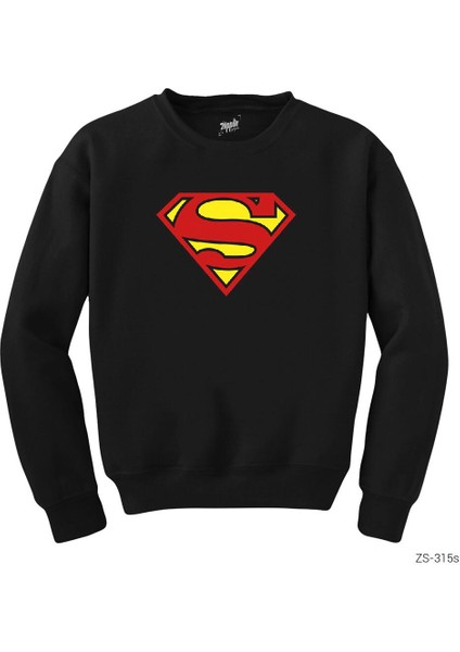 Superman Klasik Siyah Sweatshirt