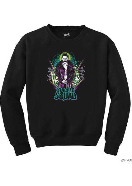Suicide Squad Joker Retro Siyah Sweatshirt