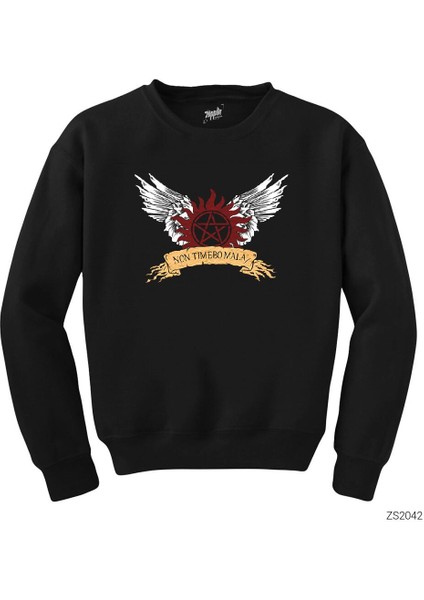Supernatural Non Timebo Mala Siyah Sweatshirt